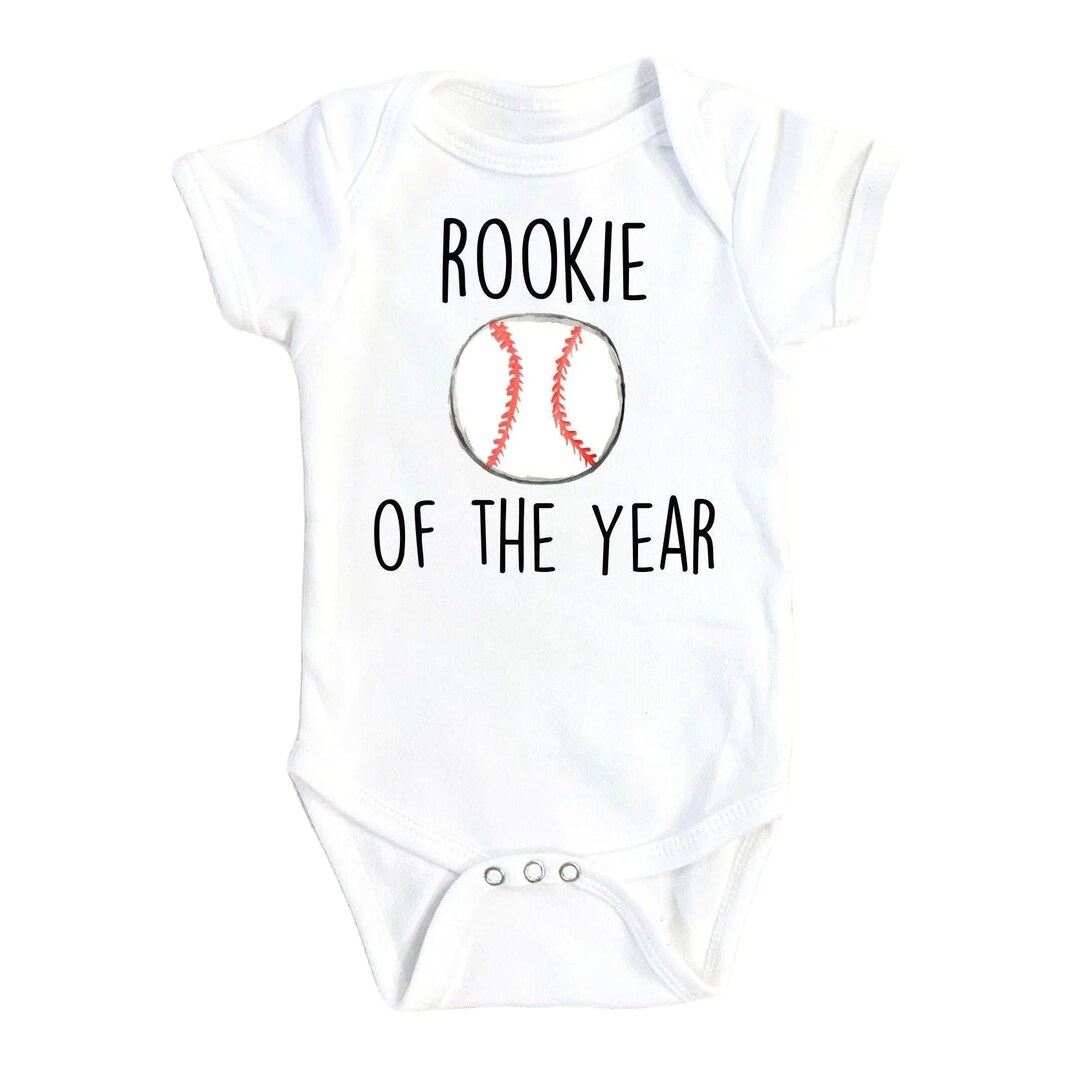 Baseball Rookie Baby Boy Girl Clothes Infant Bodysuit Funny Cute